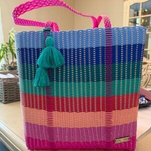 IXOQ XL Colorful Striped Beach Bag NWT